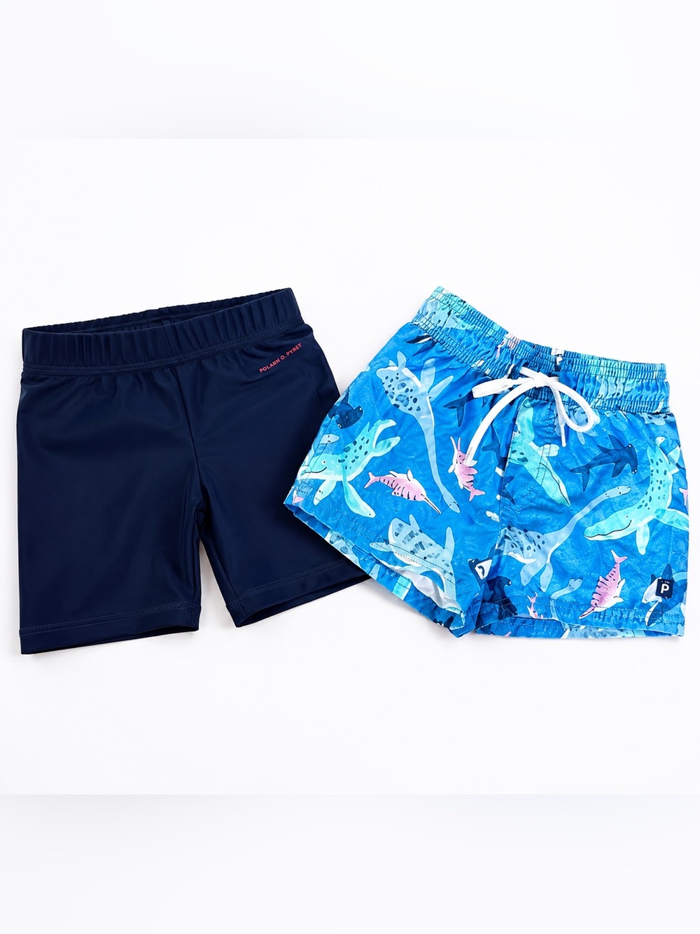 Toddler Boy Swim Bundle • Polarn O. Pyret Blue & Carters Swim Shorts Set • EUC